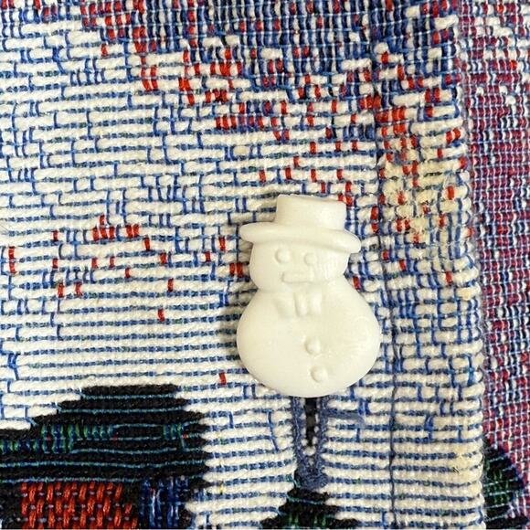 KEREN hart, Festive Snowman Vest - Blue and Cream. Size Medium. Excellent cond! - Picture 2 of 5